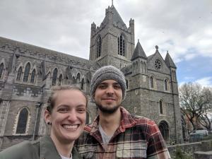 Ashley & Carter at St. Patrick's Cathedral in Ireland.